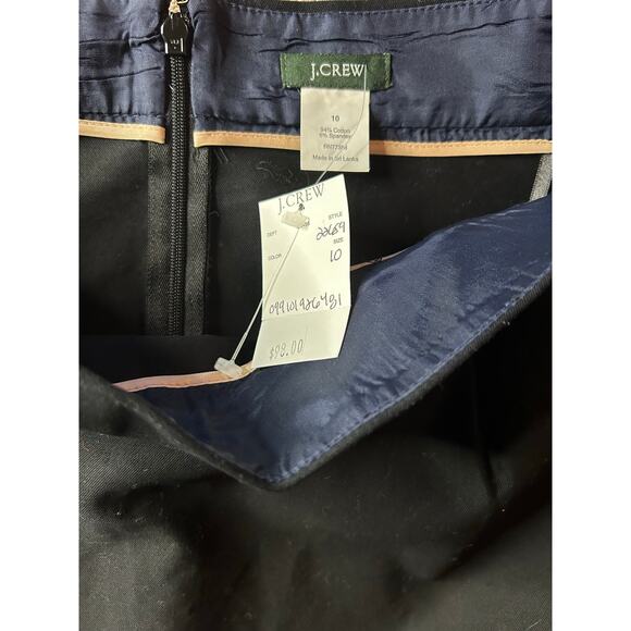 Black J. Crew Pencil Skirt 10 Dual Kick Pleat Preppy Sexy Classic - Picture 4 of 10